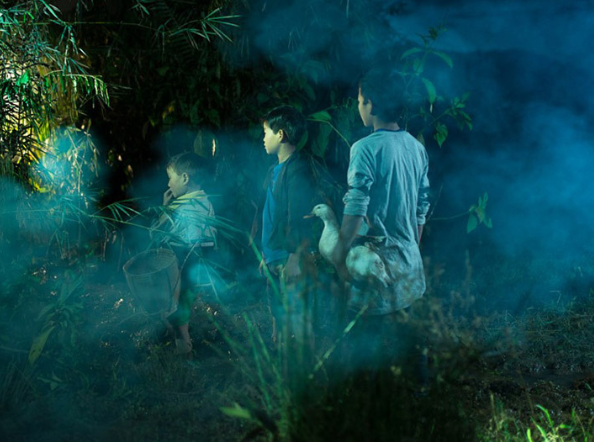 Children explore the mythical forest